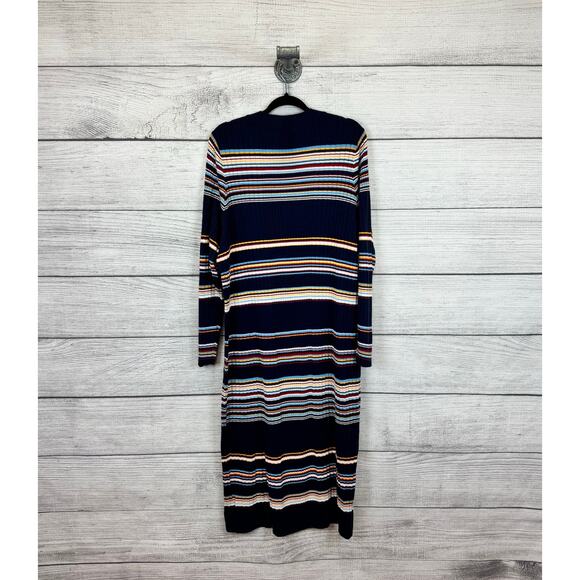 Torrid Plus Size Navy Striped Long Sleeve Crew Column Sweater Dress Size 3X - Picture 2 of 8